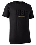 Black coloured Deerhunter Mens Jubilee T-Shirt on white background #colour_black
