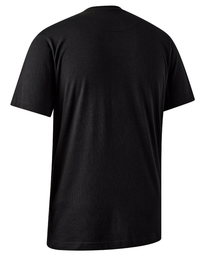 Black coloured Deerhunter Mens Jubilee T-Shirt on white background #colour_black