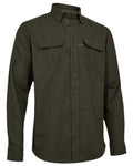 Glen Green Coloured Deerhunter Mens Langford Shirt on white background #colour_glen-green
