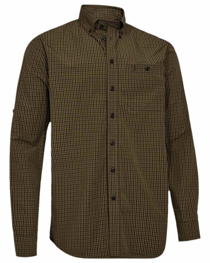 Green Check Coloured Deerhunter Mens Raynor Shirt on white background #colour_green-check