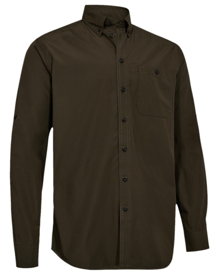 Space Green Coloured Deerhunter Mens Raynor Shirt on white background #colour_space-green