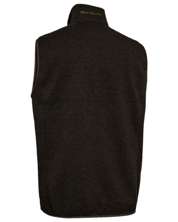 Brown Leaf Coloured Deerhunter Moor Knitted Waistcoat on white background #colour_brown-leaf
