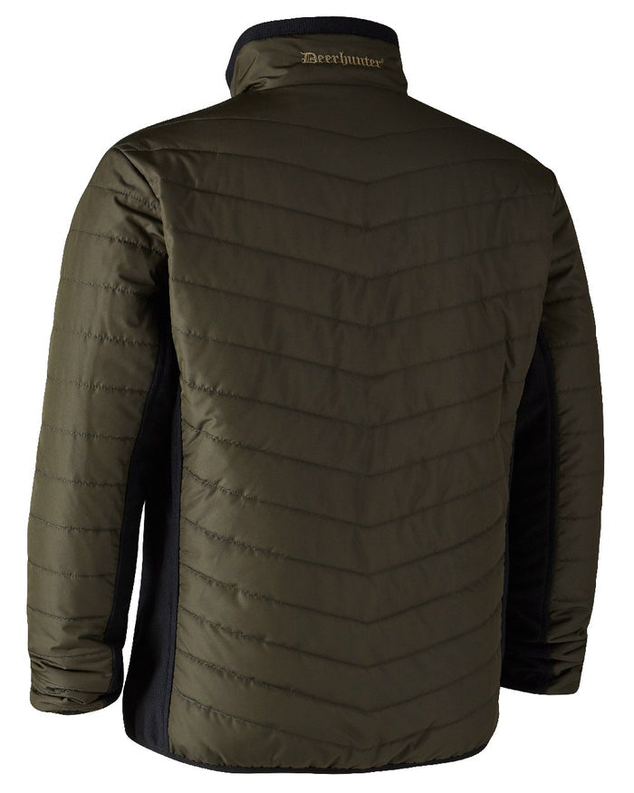 Adventure Green coloured Deerhunter Moor Padded Softshell Jacket on white background #colour_adventure-green
