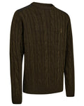 Art Green coloured Deerhunter Mens Randall O-Neck Knit Sweater on white background #colour_art-green