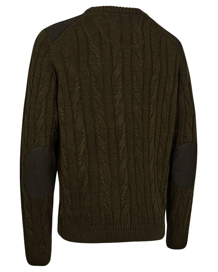 Art Green coloured Deerhunter Mens Randall O-Neck Knit Sweater on white background #colour_art-green
