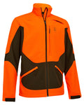 Safety Orange Coloured Deerhunter Rogaland Softshell Jacket on white background #colour_safety-orange