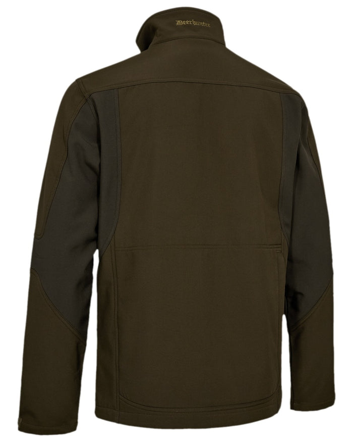 Fallen Leaf Coloured Deerhunter Rogaland Softshell Water Repellent Jacket on white background #colour_fallen-leaf