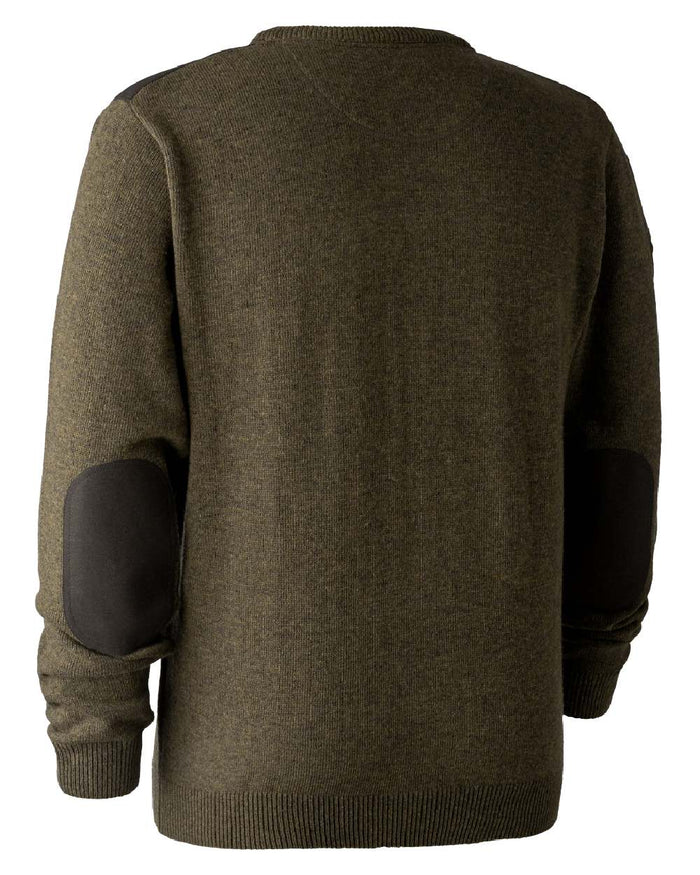 Cypress coloured Deerhunter Sheffield V-Neck Sweater on white background #colour_cypress