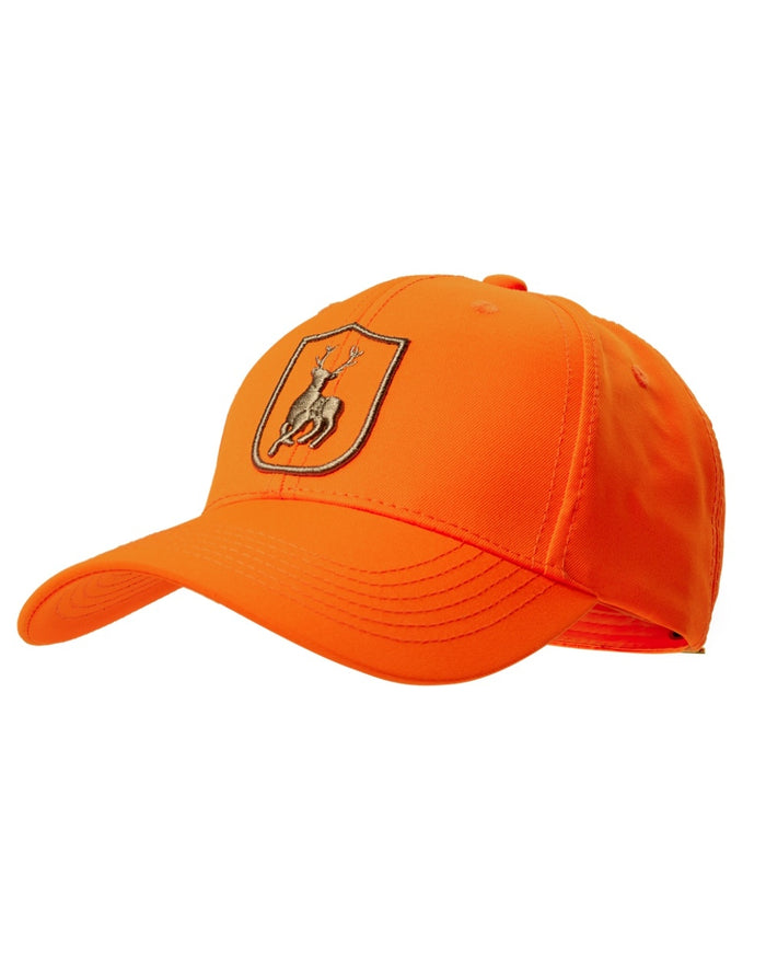 Orange coloured Deerhunter Shield Cap on white background #colour_orange