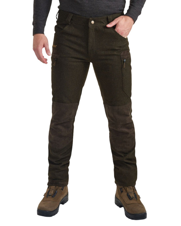 Loden Wood coloured Deerhunter Tatra Trousers on white background #colour_loden-wood