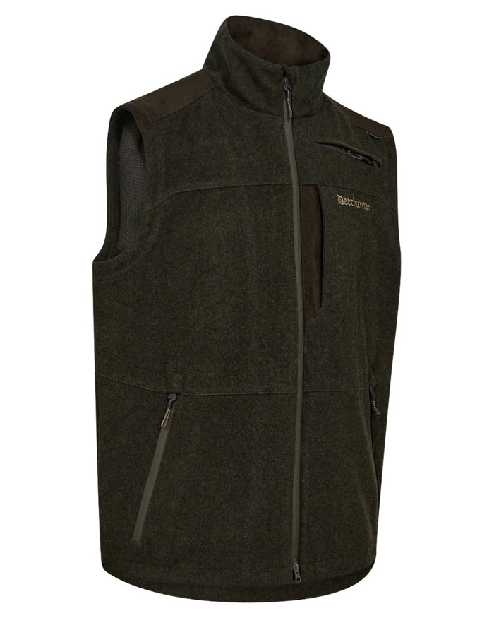 Loden Wood coloured Deerhunter Mens Tatra Waistcoat on white background #colour_loden-wood
