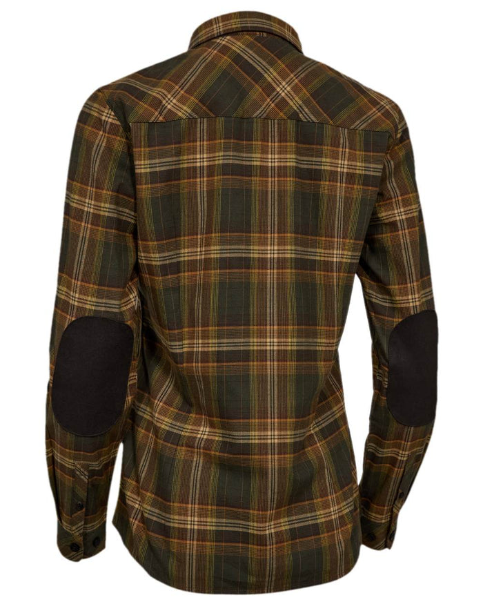 Green Check Coloured Deerhunter Womens Blair Shirt on white background #colour_green-check