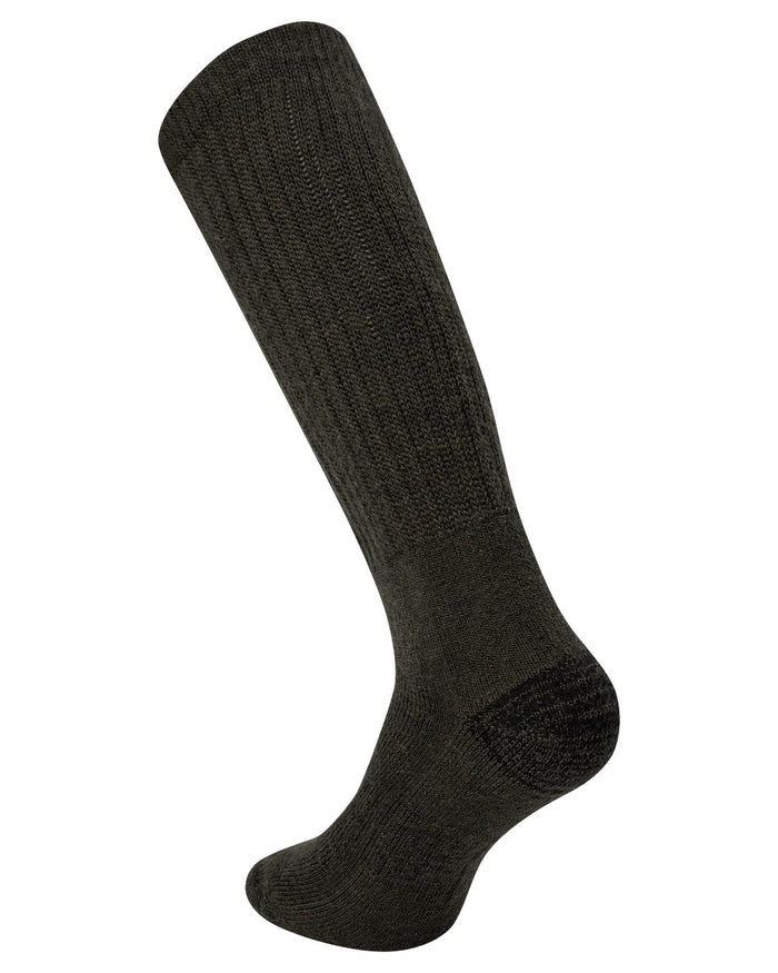 Forest Green coloured Deerhunter Wool Silk Socks on white background #colour_forest-green