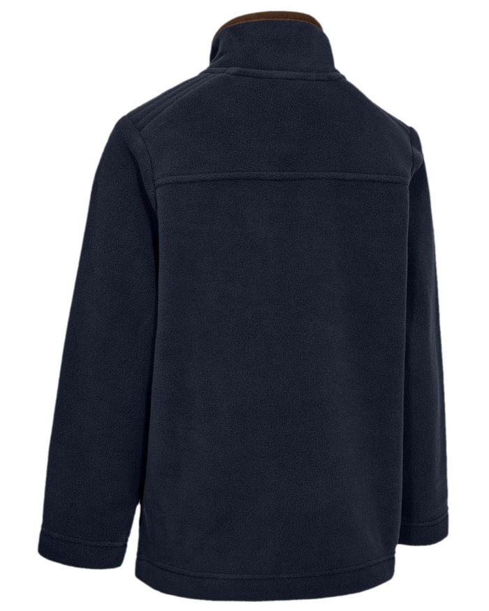 Dark Blue Coloured Deerhunter Youth Cumbria Fleece Jacket on white background #colour_dark-blue