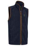 Dark Blue Coloured Deerhunter Youth Cumbria Fleece Waistcoat on white background #colour_dark-blue