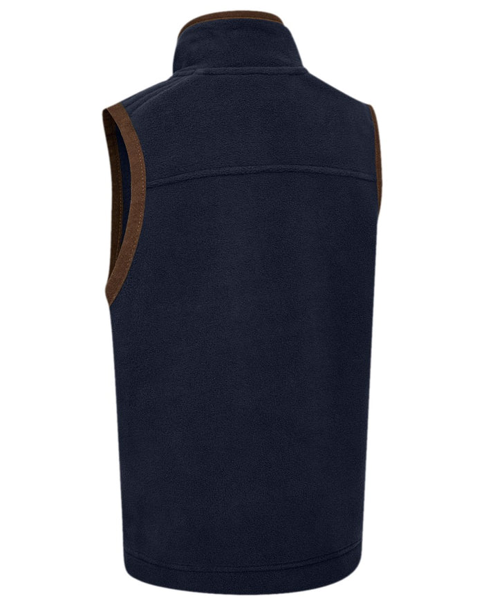 Dark Blue Coloured Deerhunter Youth Cumbria Fleece Waistcoat on white background #colour_dark-blue