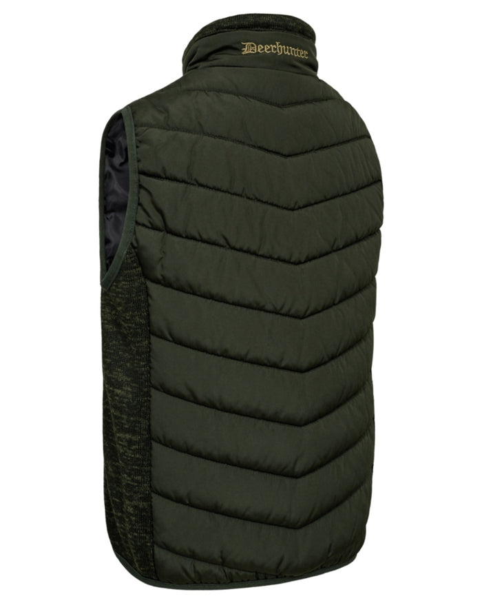 Forest Ember coloured Deerhunter Youth Moor Padded Waistcoat on white background #colour_forest-ember
