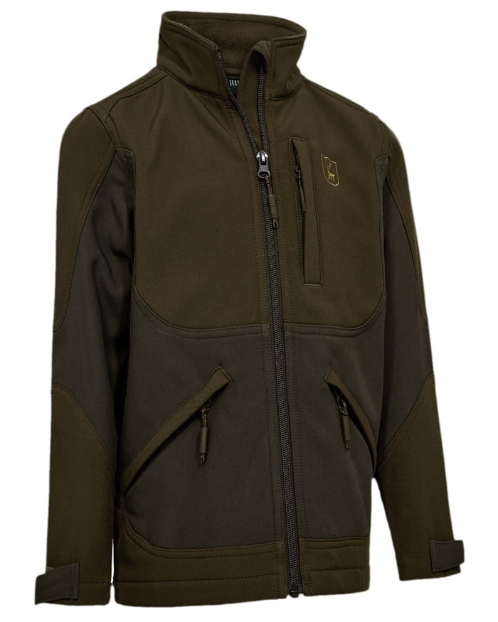 Fallen Leaf Coloured Deerhunter Youth Rogaland Softshell Jacket on white background #colour_fallen-leaf