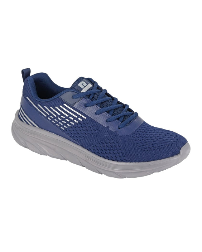 Navy Blue Coloured Dek Mens Kestrel Lace Up Superlight Trainers on White Background
#colour_navy-blue