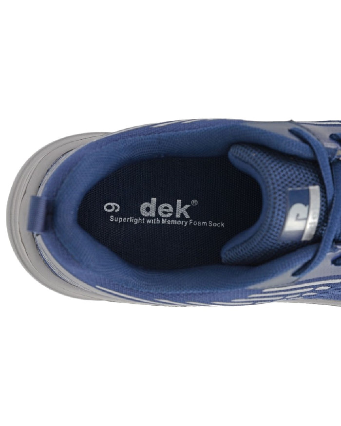 Navy Blue Coloured Dek Mens Kestrel Lace Up Superlight Trainers on White Background
#colour_navy-blue