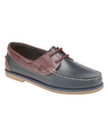 Navy Brown Coloured Dek Mens Moccasin Boat Shoes on White Background
#colour_navy-brown