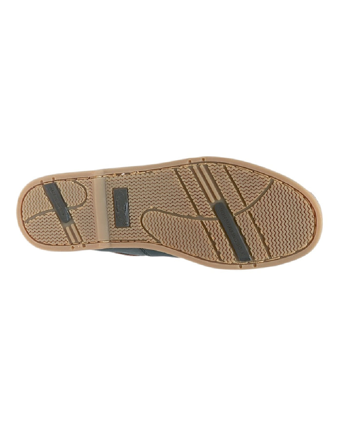 Navy Brown Coloured Dek Mens Moccasin Boat Shoes on White Background
#colour_navy-brown