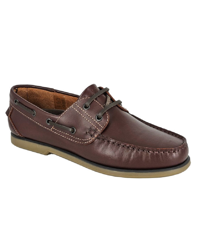 Brown Coloured Dek Mens Moccasin Brown Boat Shoes on White Background
#colour_brown