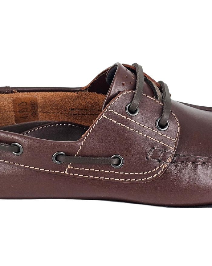 Brown Coloured Dek Mens Moccasin Brown Boat Shoes on White Background
#colour_brown