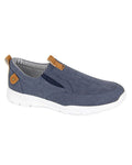 Denim Blue coloured Dek Mens Twin Gusset Slip On Casual Shoes on white background #colour_denim-blue