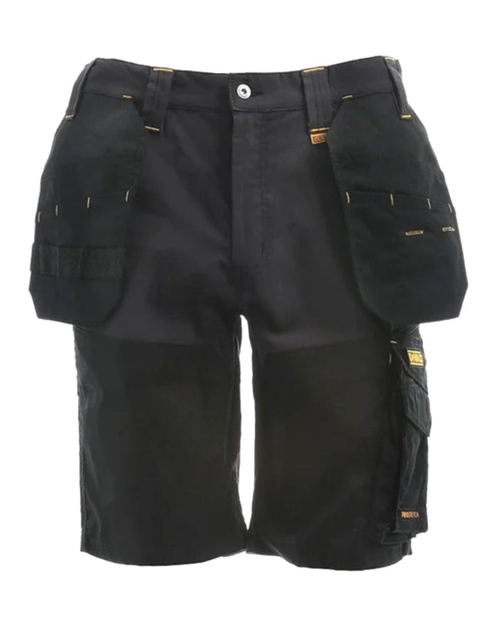 Grey Black Coloured DeWalt Hamden Shorts on white background #colour_grey-black
