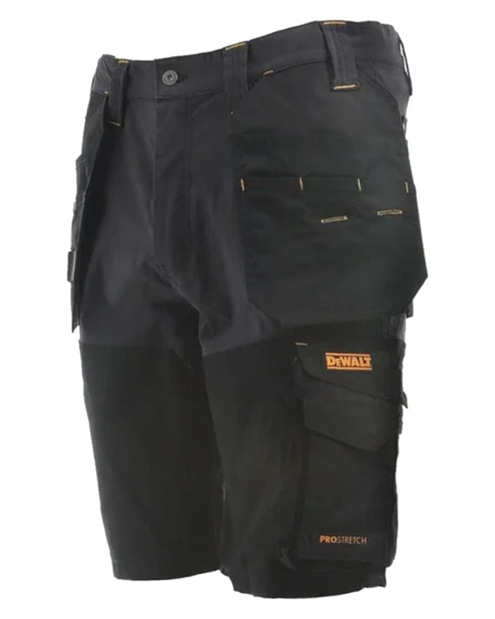 Grey Black Coloured DeWalt Hamden Shorts on white background #colour_grey-black