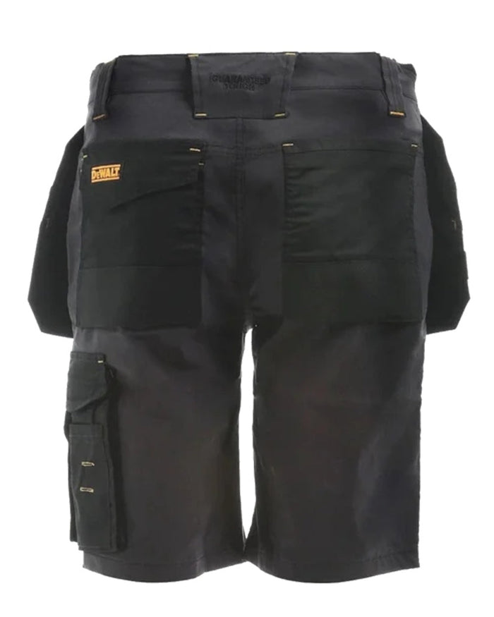 Grey Black Coloured DeWalt Hamden Shorts on white background #colour_grey-black