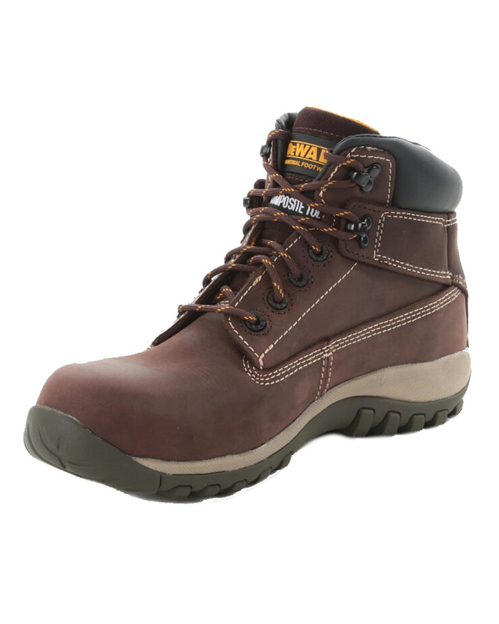 Brown Coloured DeWalt Hammer Non-Metallic Safety Boot on white background #colour_brown