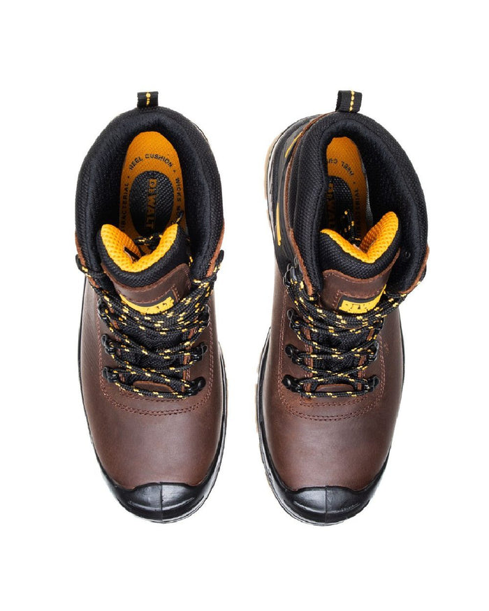 Brown Coloured DeWalt Newark Waterproof Safety Hiker Boots on white background #colour_brown