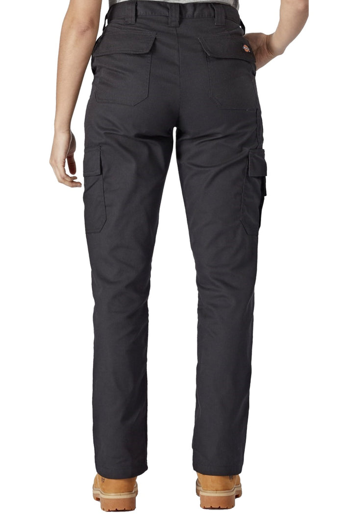 Dickies Women's Everyday Flex Trousers in Black rear view #colour_black