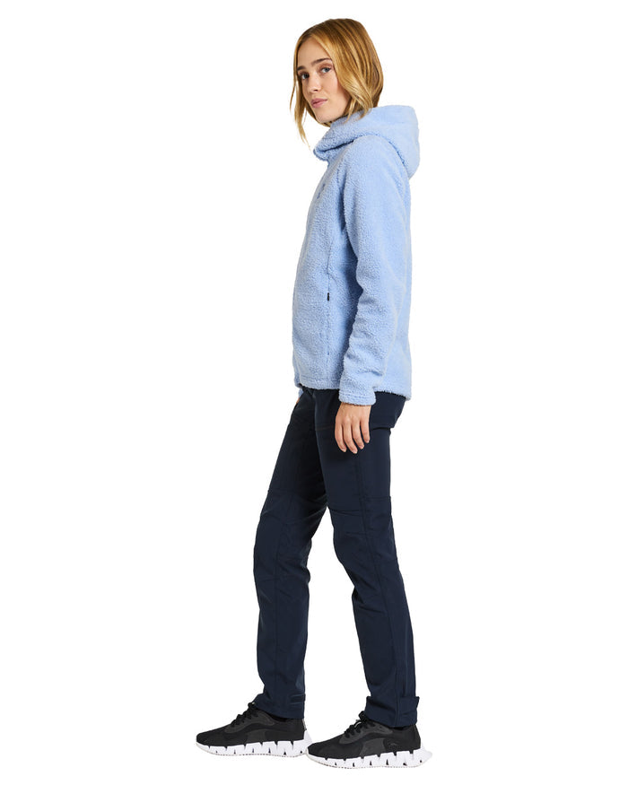 Sea Blue coloured Didriksons Anniken Womens Full Zip Fleece on White background #colour_sea-blue