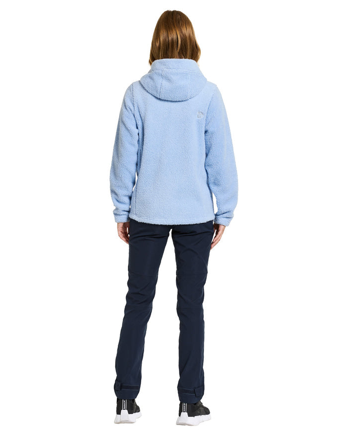 Sea Blue coloured Didriksons Anniken Womens Full Zip Fleece on White background #colour_sea-blue
