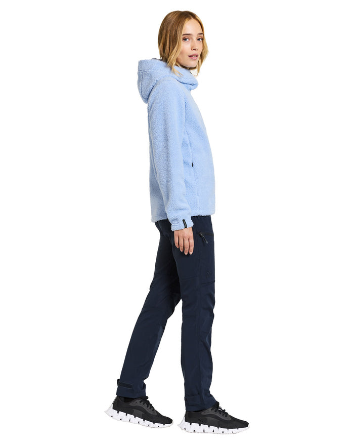 Sea Blue coloured Didriksons Anniken Womens Full Zip Fleece on White background #colour_sea-blue