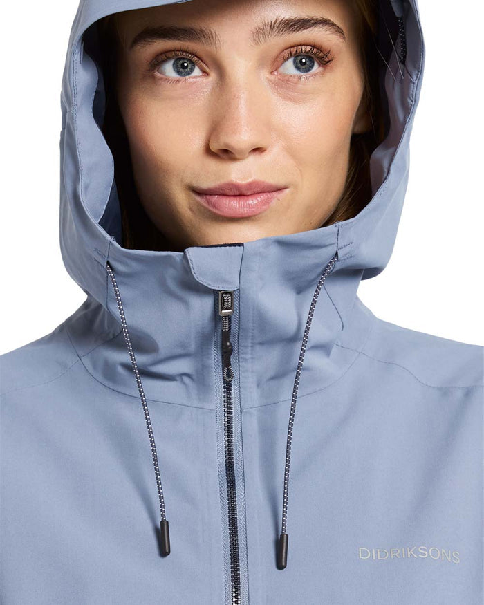 Glacial Blue coloured Didriksons Bea Womens Parka on White background #colour_glacial-blue