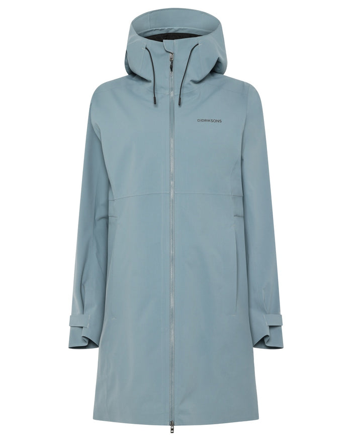 Factory Blue coloured Didriksons Bea Womens Parka 6 on white background #colour_factory-blue
