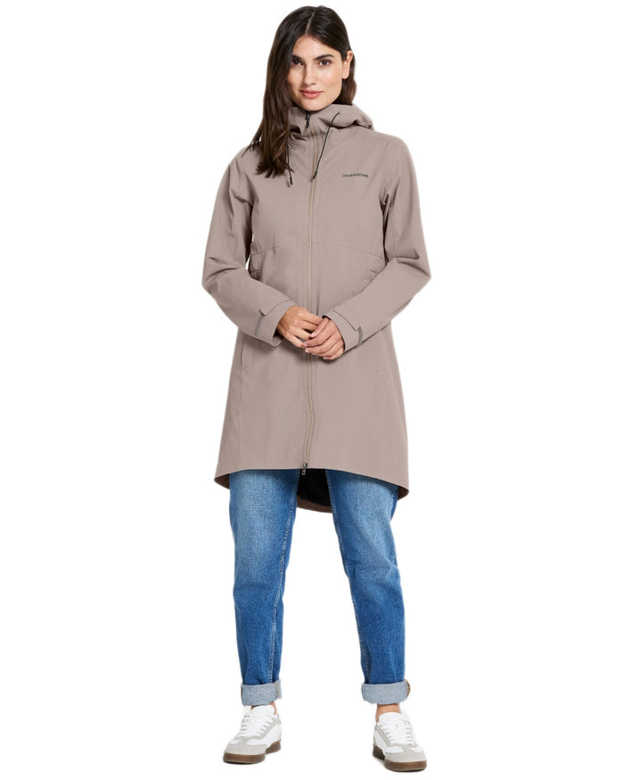 Ash Brown coloured Didriksons Bea Womens Parka 6 on white background #colour_ash-brown
