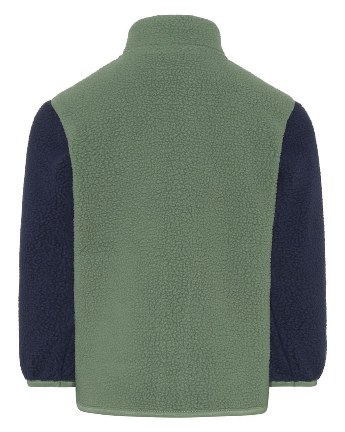 Light Moss coloured Didriksons Childrens Anten Full Zip Jacket on white background #colour_light-moss