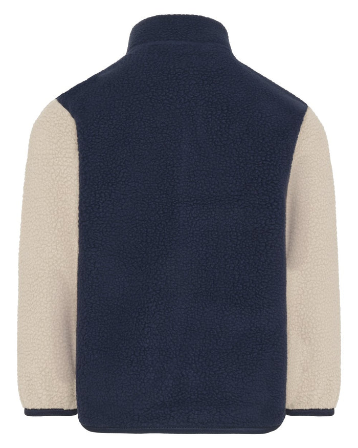 Navy coloured Didriksons Childrens Anten Full Zip Jacket on white background #colour_navy