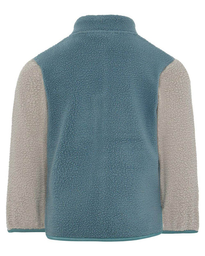 Factory Blue coloured Didriksons Childrens Anten Full Zip Jacket on white background #colour_factory-blue