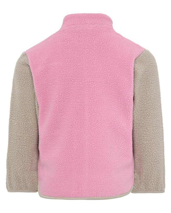 Light Heather Pink coloured Didriksons Childrens Anten Full Zip Jacket on white background #colour_light-heather-pink