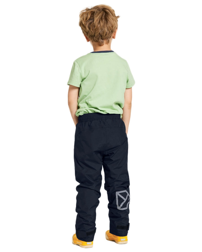 Navy coloured Didriksons Childrens Avan Pants on white background #colour_navy