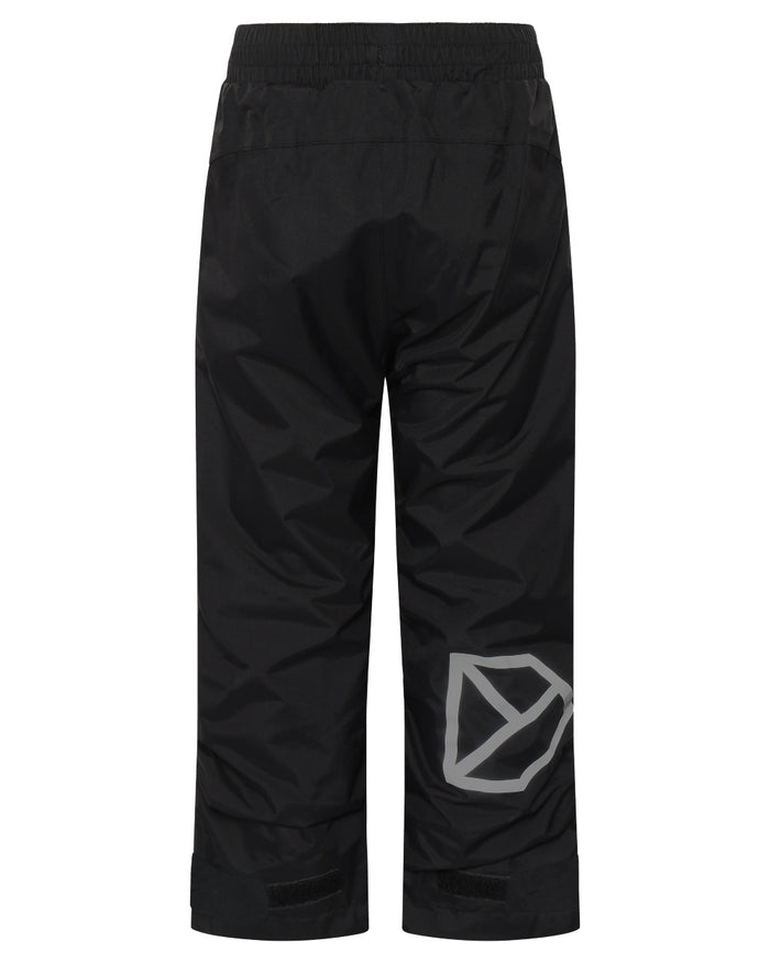 Black coloured Didriksons Childrens Avan Pants on white background #colour_black