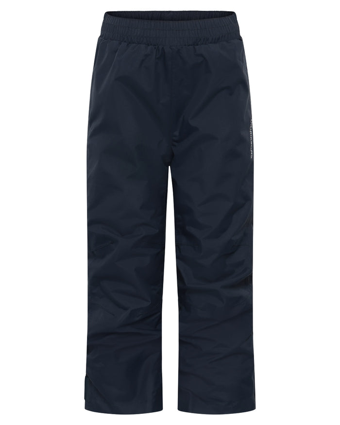 Navy coloured Didriksons Childrens Avan Pants on white background #colour_navy