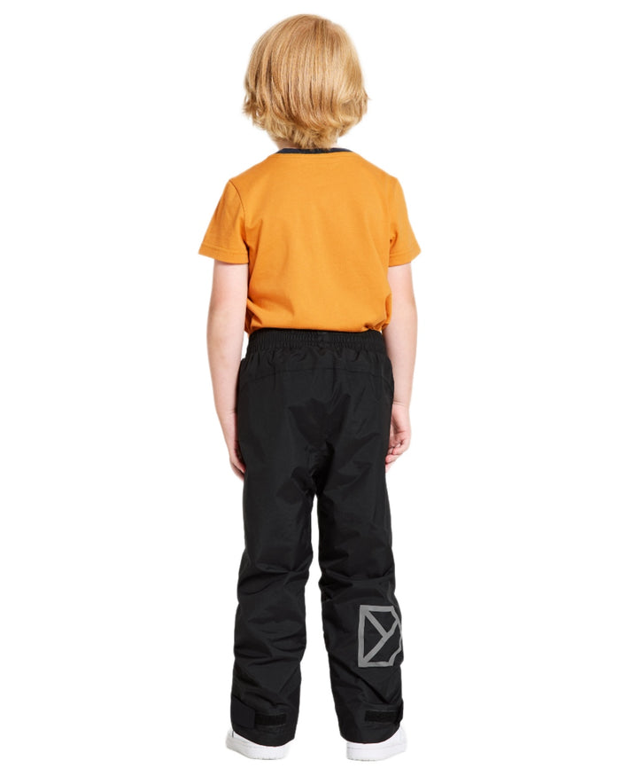 Black coloured Didriksons Childrens Avan Pants on white background #colour_black