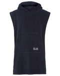 Dark Night Blue coloured Didriksons Childrens Bell Poncho on white background #colour_dark-night-blue